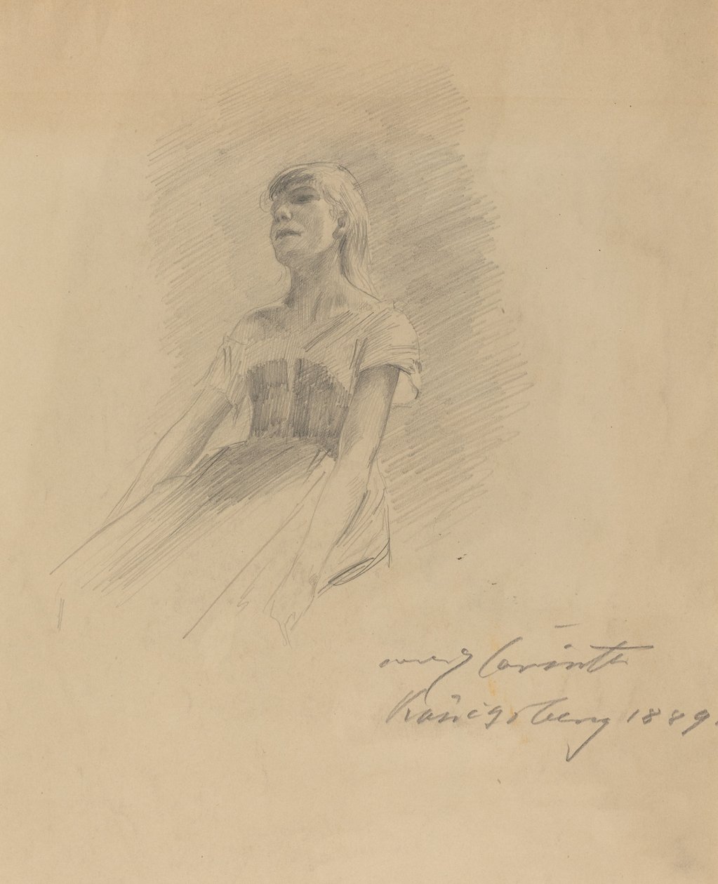 Sentada Jovem Mulher [recto], 1889. de Lovis Corinth
