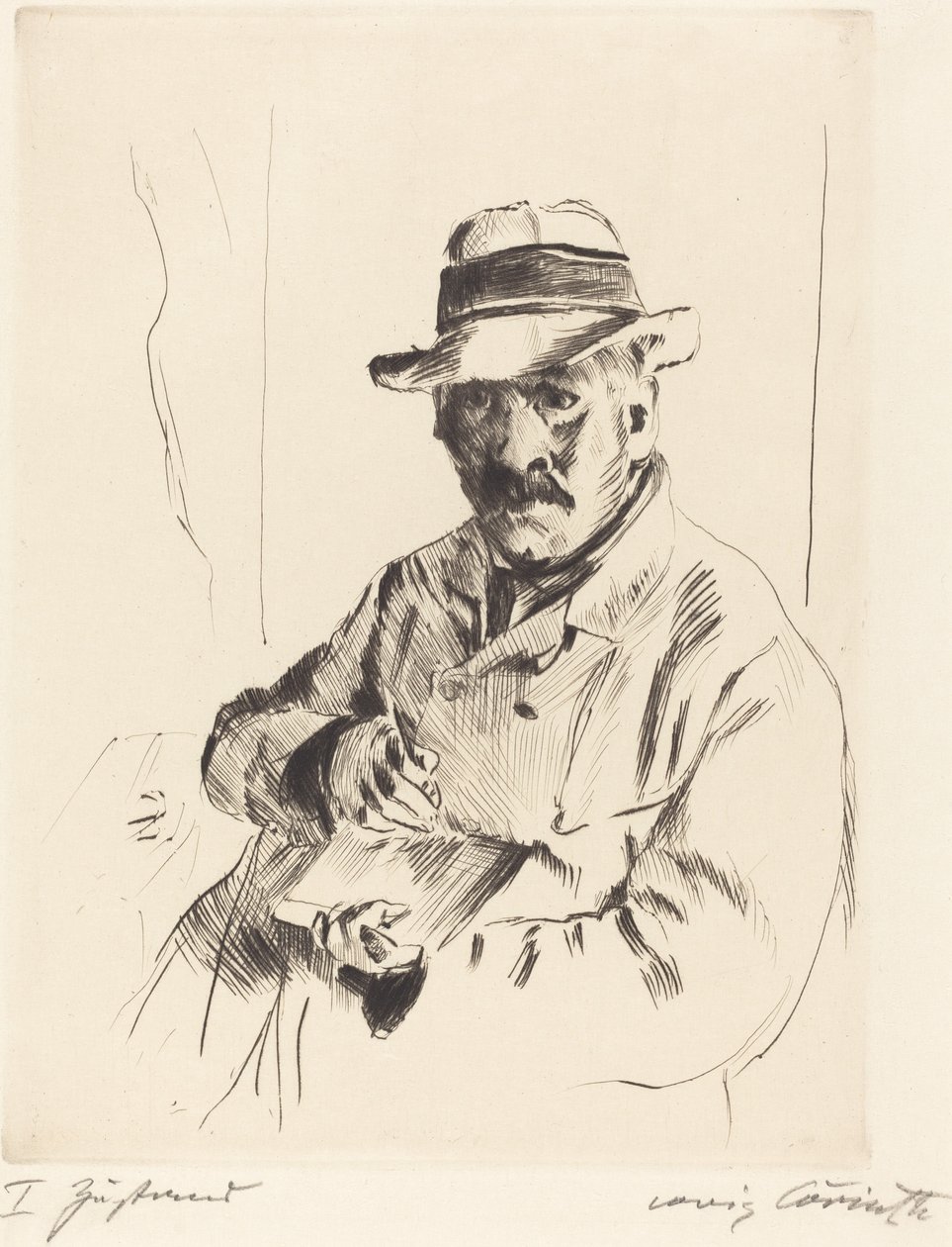Auto-retrato num chapéu de palha Auto-retrato num chapéu de palha, 1913. de Lovis Corinth