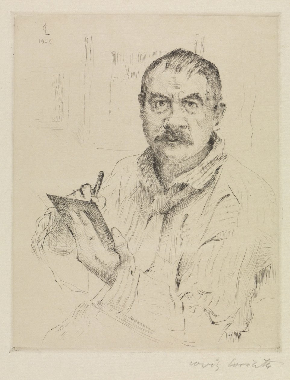 Autorretrato, água-forte de Lovis Corinth