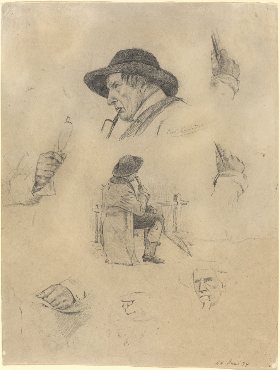 Folha de Esboços, 1877. de Lovis Corinth