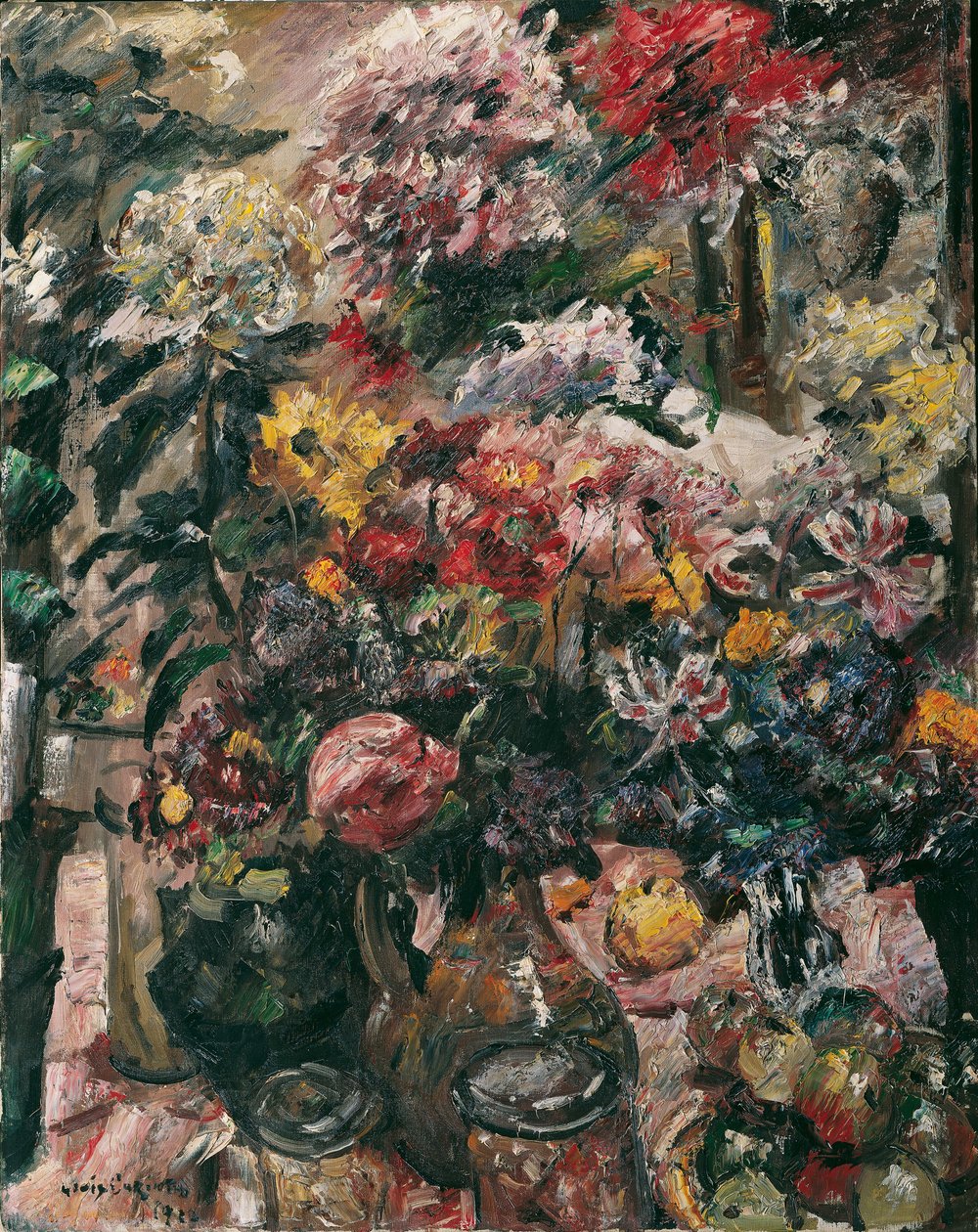 Natureza morta com crisântemos e amarílis, 1922. de Lovis Corinth