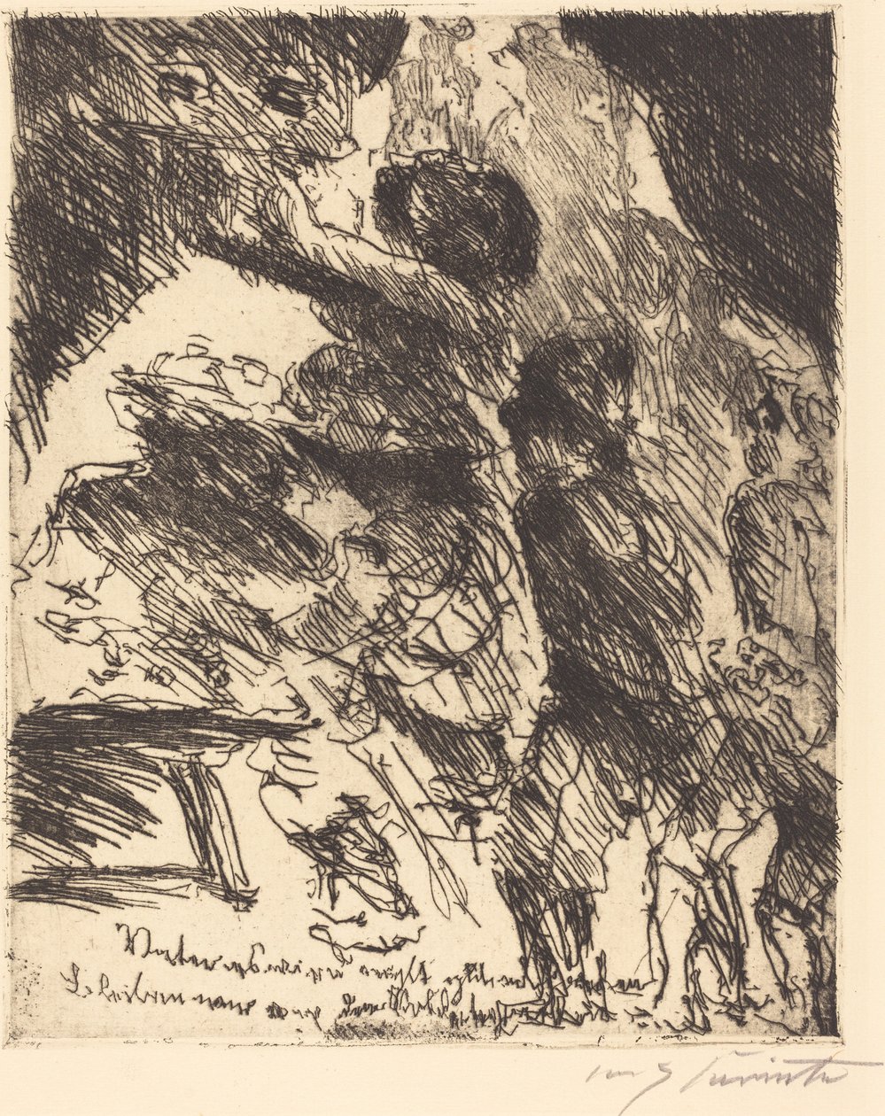 "Pai, isso não vai dar certo, devemos ficar longe da gangue de soldados" de Lovis Corinth
