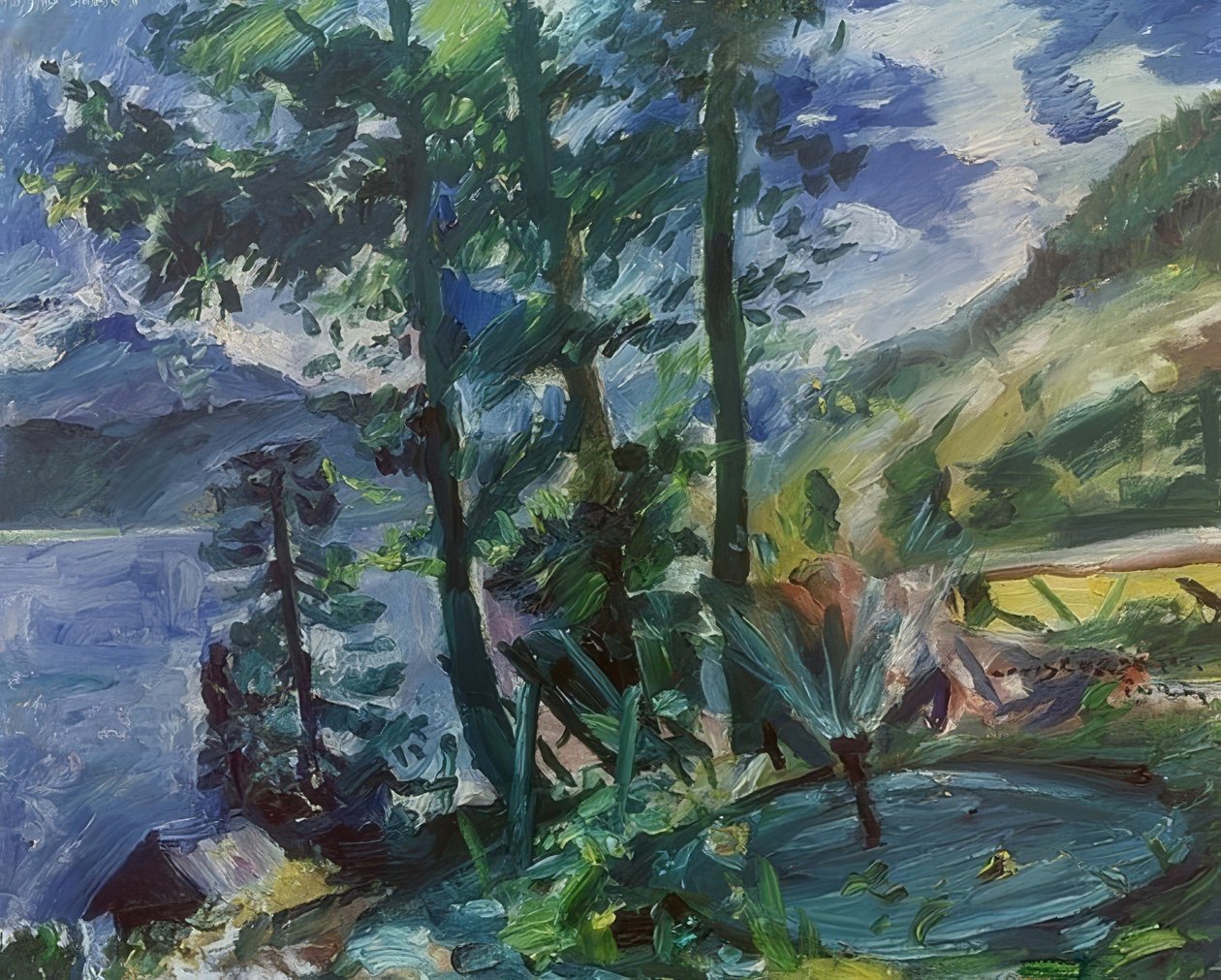 Walchensee com fonte. 1923 de Lovis Corinth