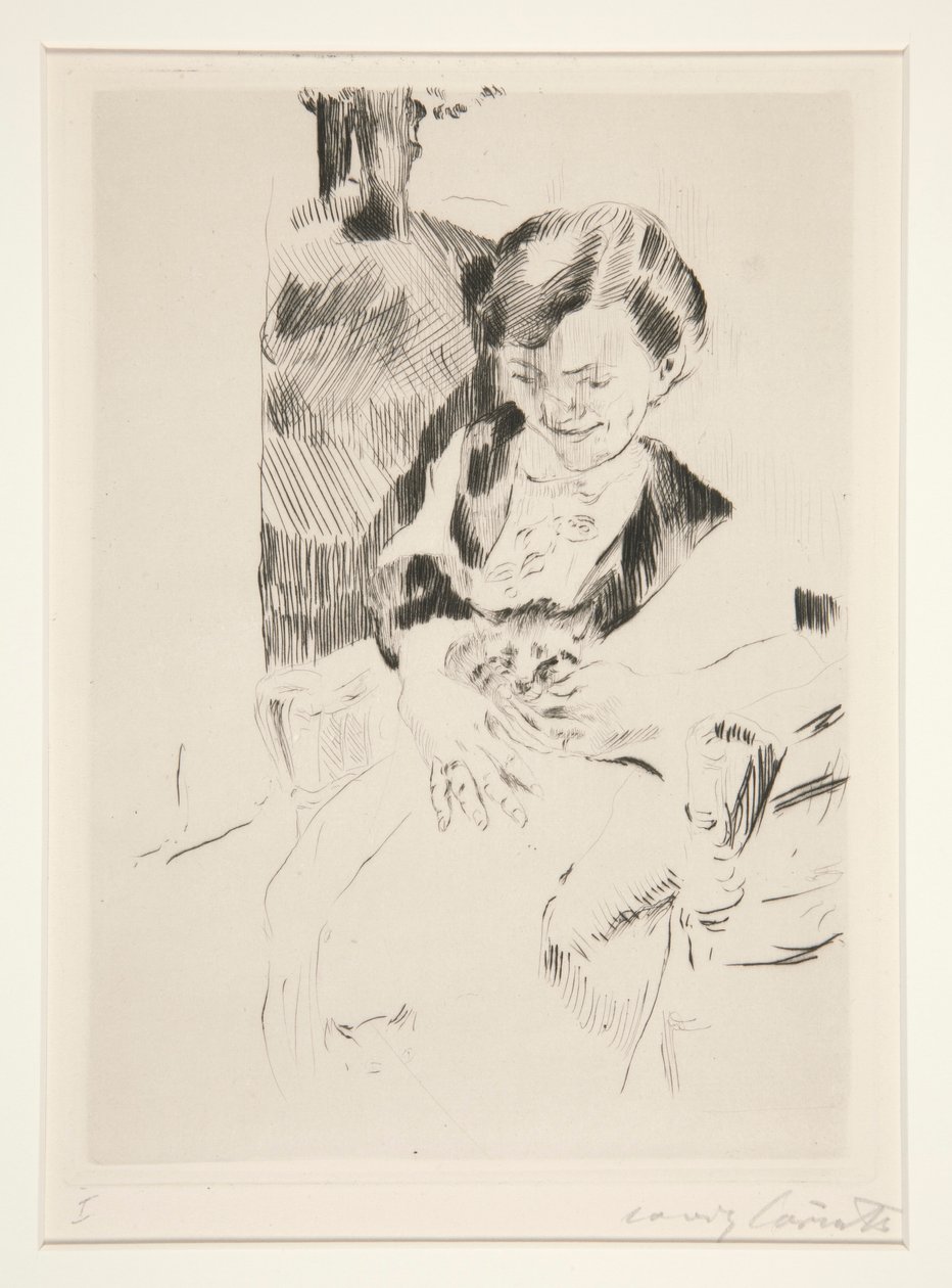Mulher com um gatinho de Lovis Corinth
