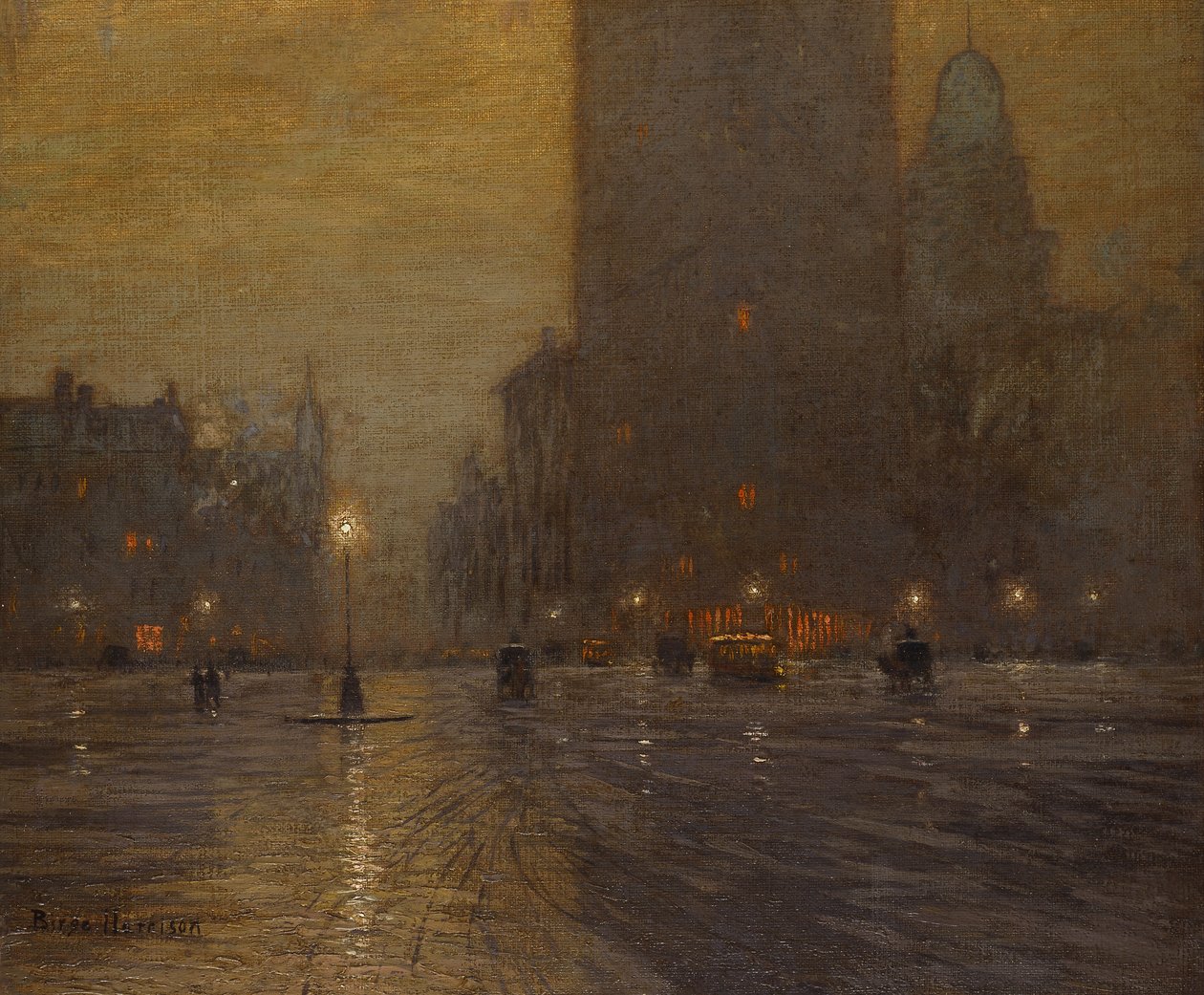 Madison Square, noite chuvosa de Lowell Birge Harrison