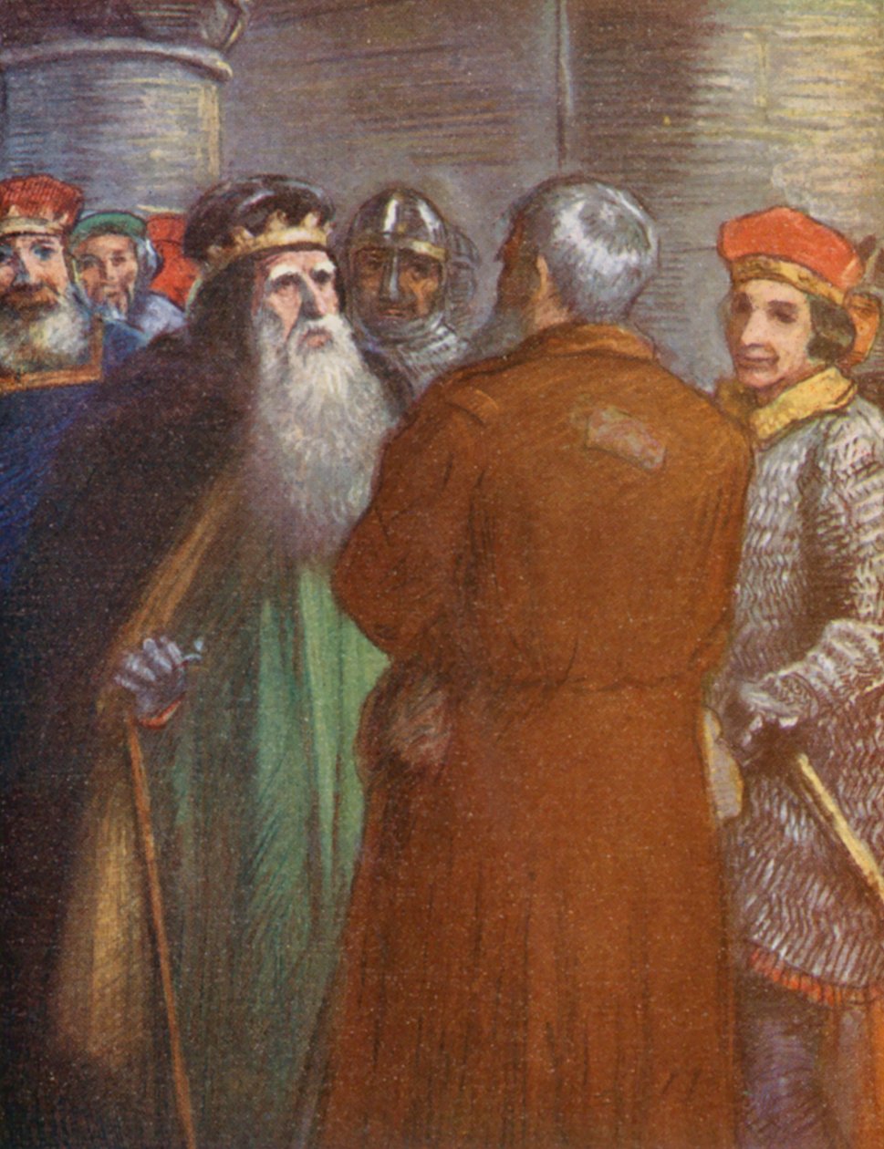 Ilustração para histórias de Guy de Warwick (litografia a cores) de Lowes Dalbiac Luard