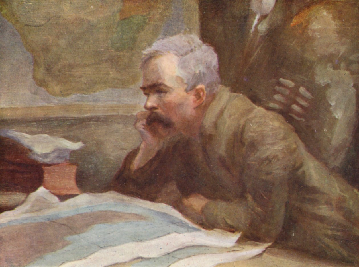 Ilustração para a vida de HM Stanley (litografia a cores) de Lowes Dalbiac Luard