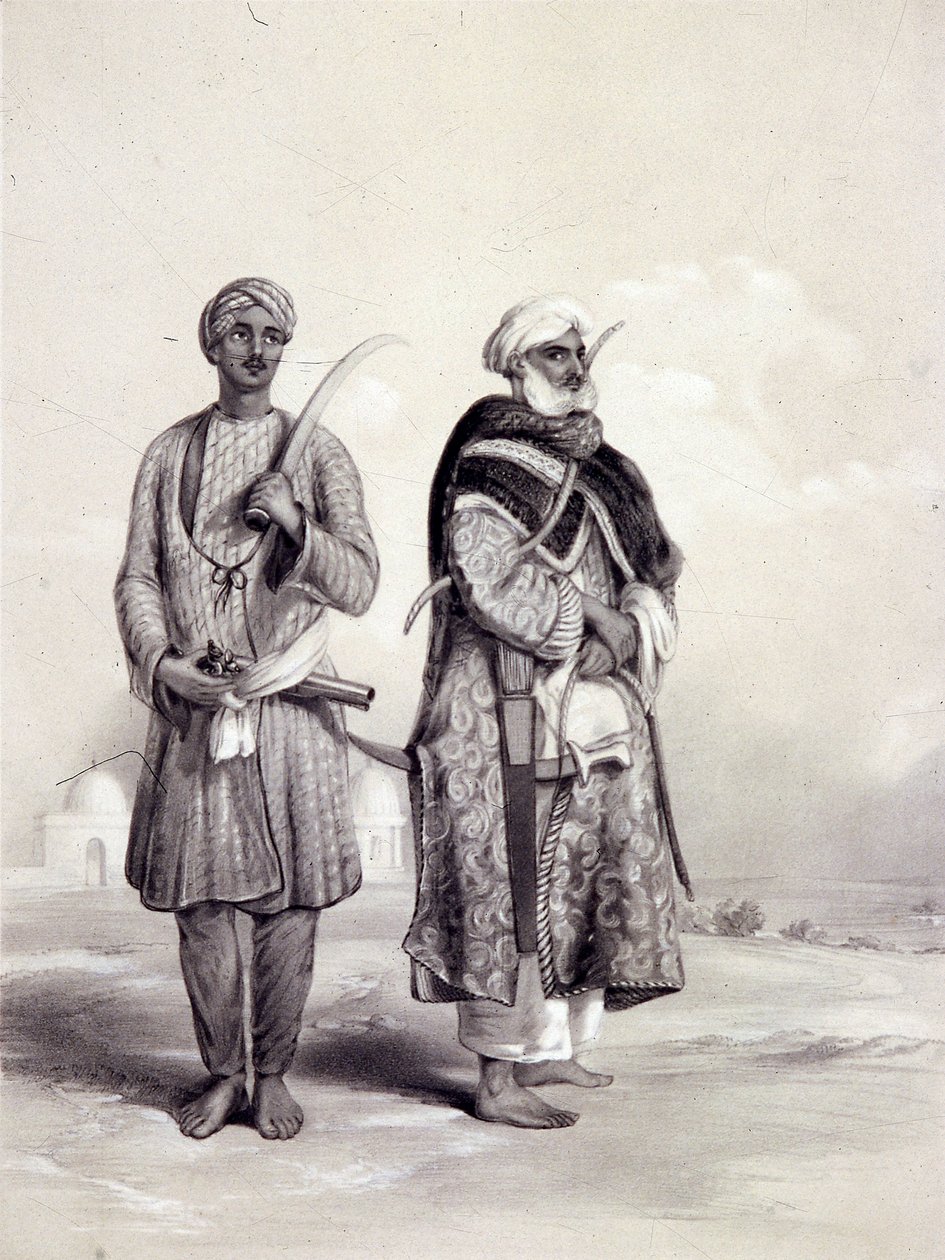 Um Zemindar e um Puthan, 1844 de Lowes Dickinson