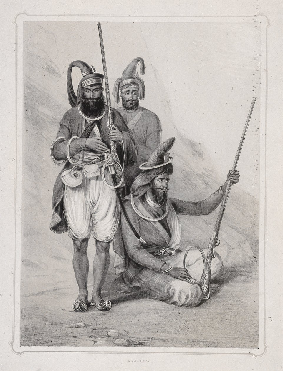 "Akalees", guerreiros indianos, 1844 de Lowes Dickinson