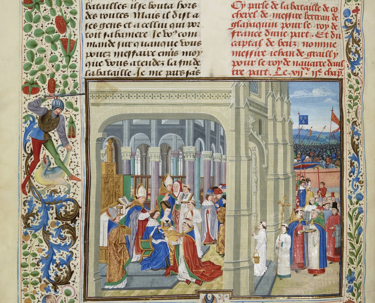Coroação de Carlos V da França em 19 de maio de 1364, ca 1470-1475. de Loyset Liedet