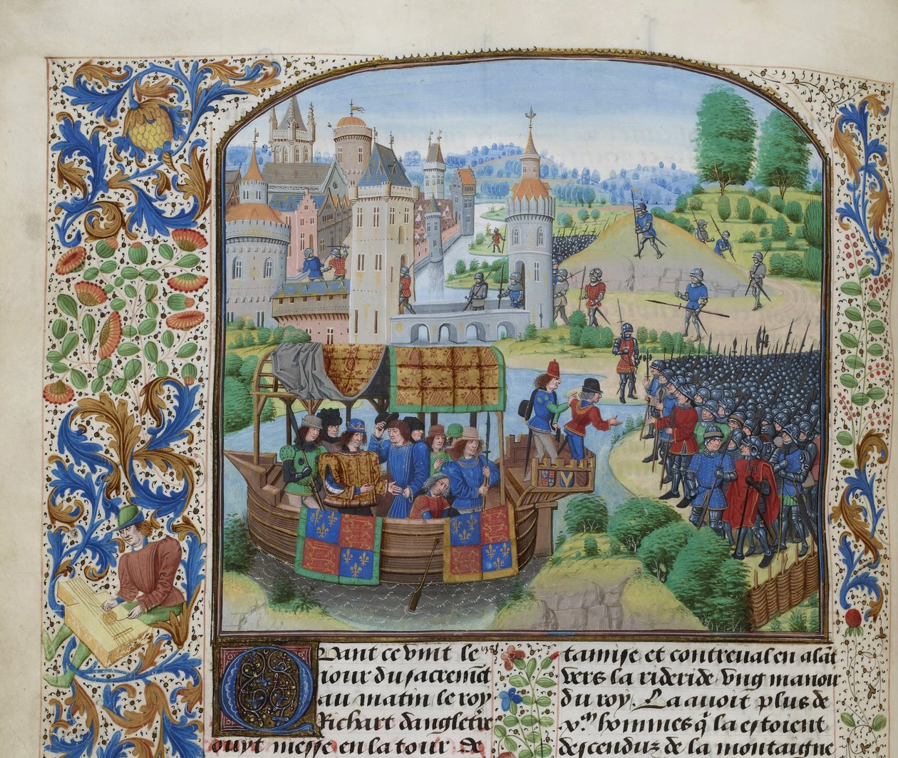 Ricardo II encontra os rebeldes em 14 de junho de 1381, ca 1470-1475. de Loyset Liedet