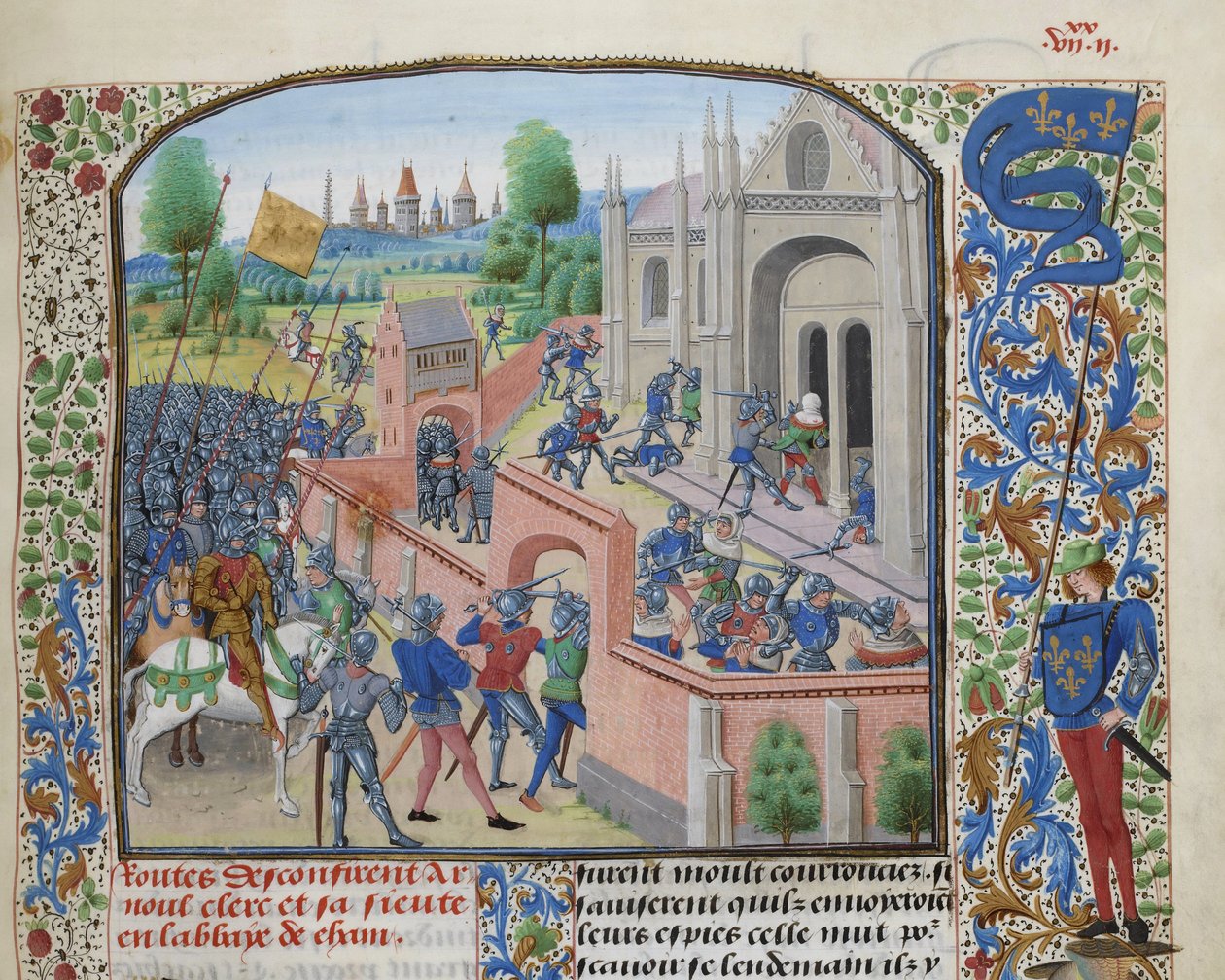 Tomada da Abadia de Ename, 1381, ca 1470-1475. de Loyset Liedet