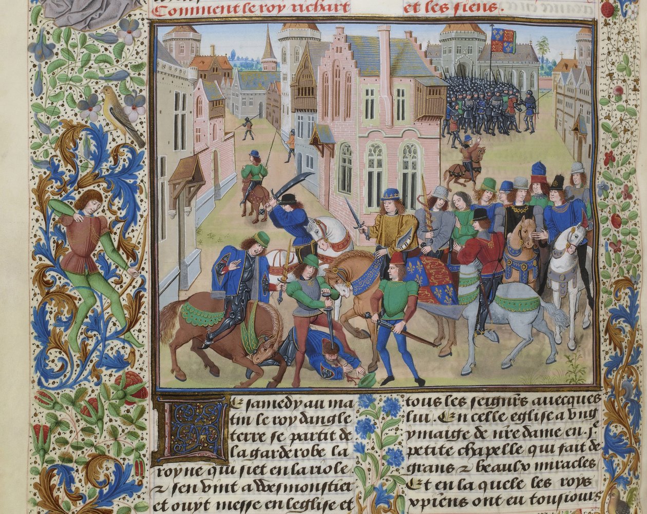 A morte de Wat Tyler, ca 1470-1475. de Loyset Liedet