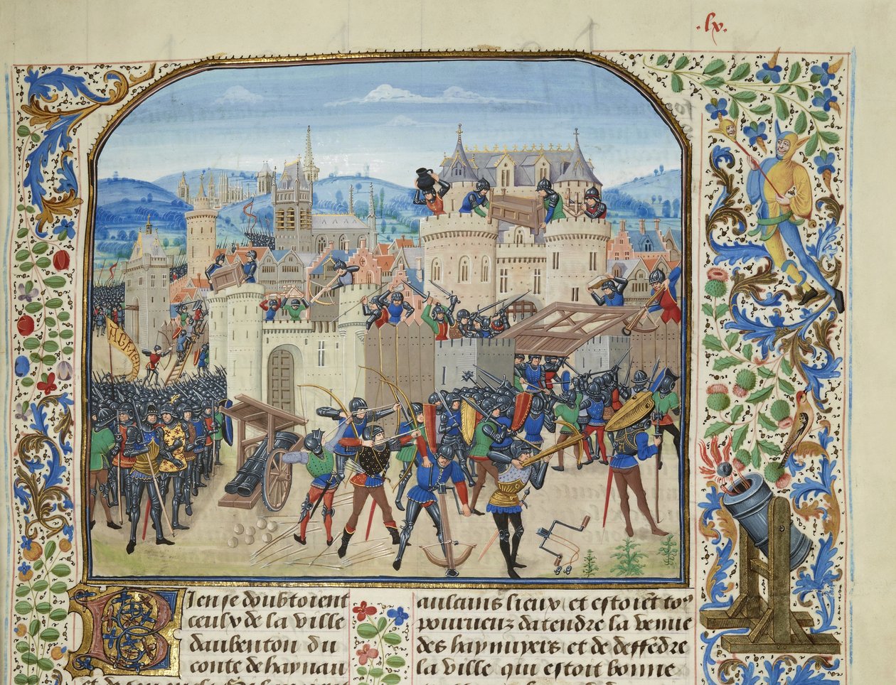 Guilherme II, Conde de Hainaut Leva e destrói Aubenton, 1340, ca 1470-1475. de Loyset Liedet