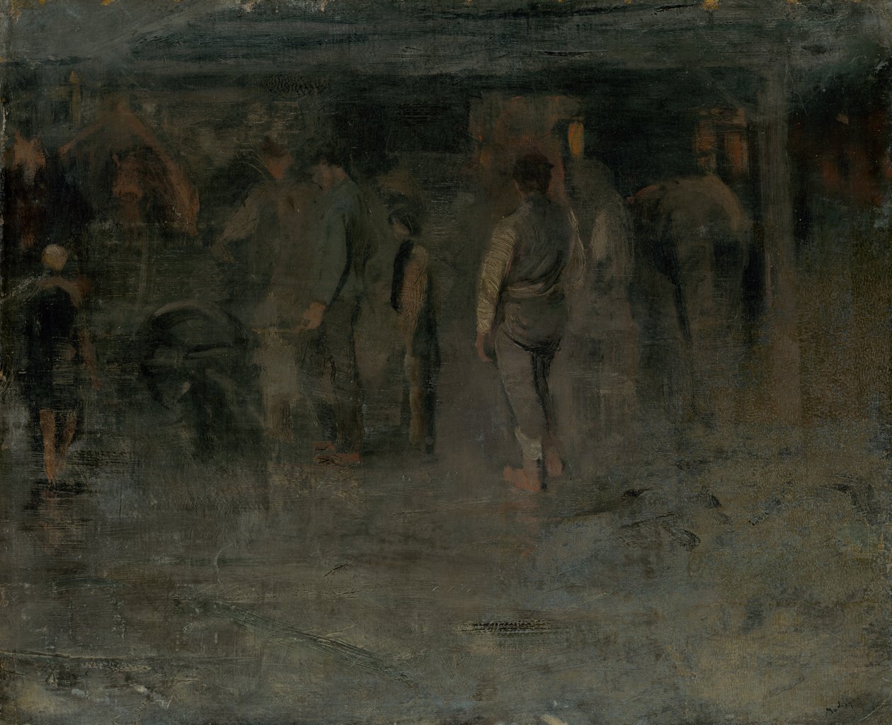 Feira sombria II. (Esboço de um grupo de homens) de Laszlo Mednyanszky