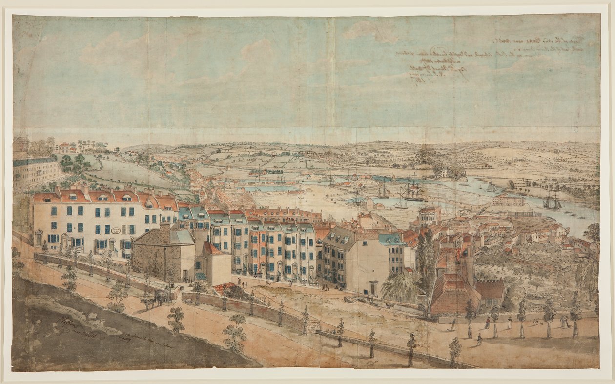 Esboço preparatório para View of Granby Hill, Clifton, from the West (aquarela sobre papel) de Lt.Col.William Booth