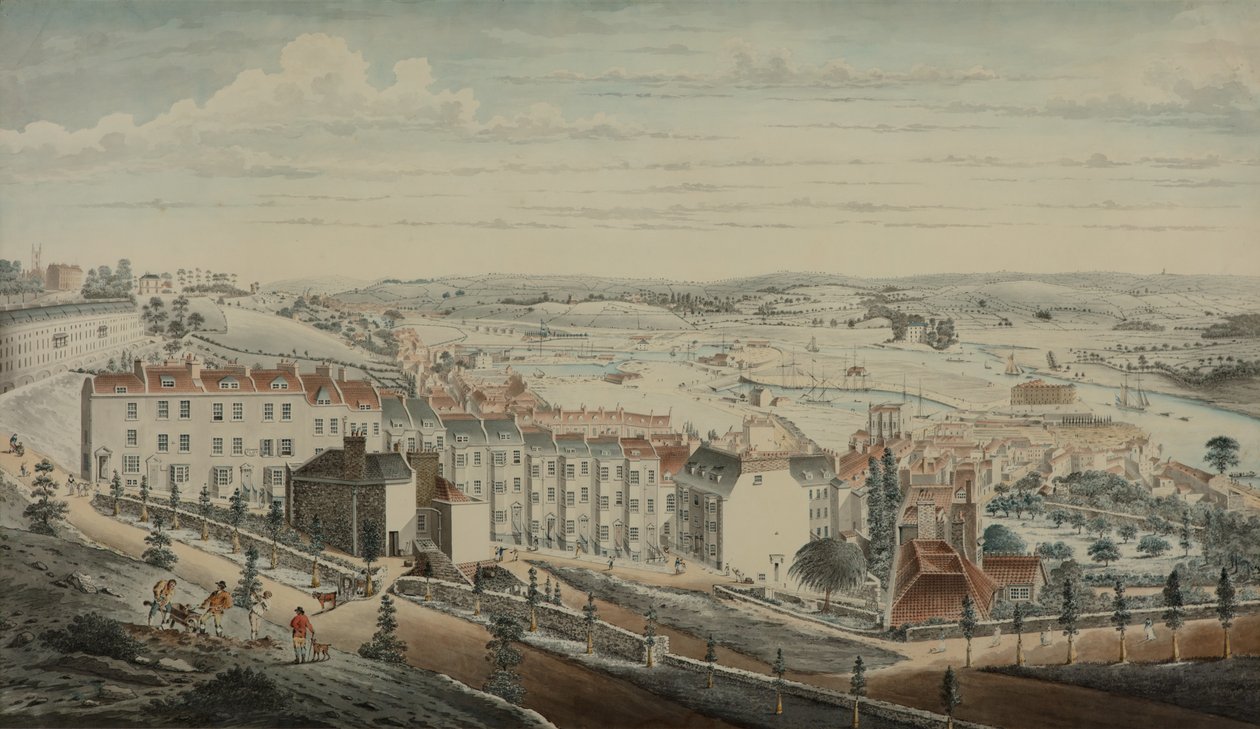 Vista de Granby Hill, Clifton, do Oeste (aguarela sobre papel) de Lt.Col.William Booth