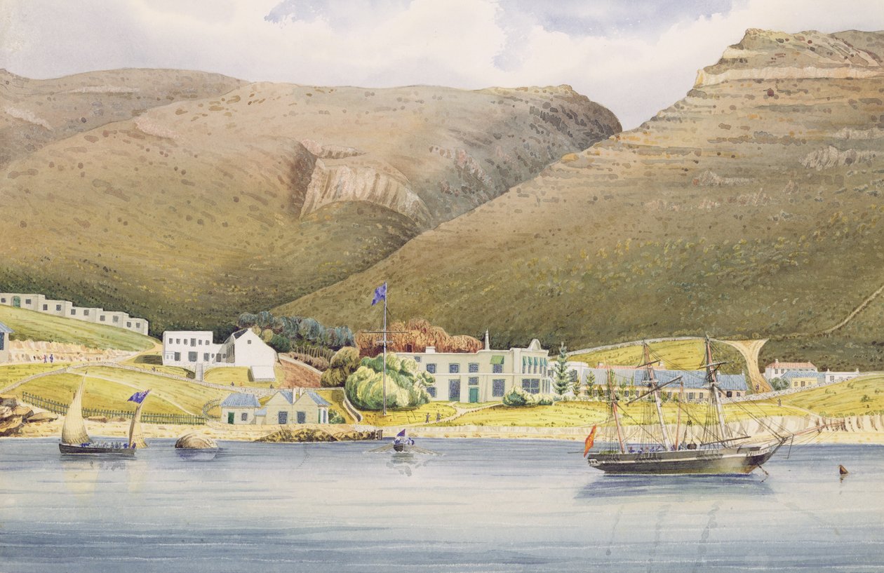 A Casa do Almirante, Cidade de Simon, Cabo da Boa Esperança, 1844 de Lt. Humphrey John Julian