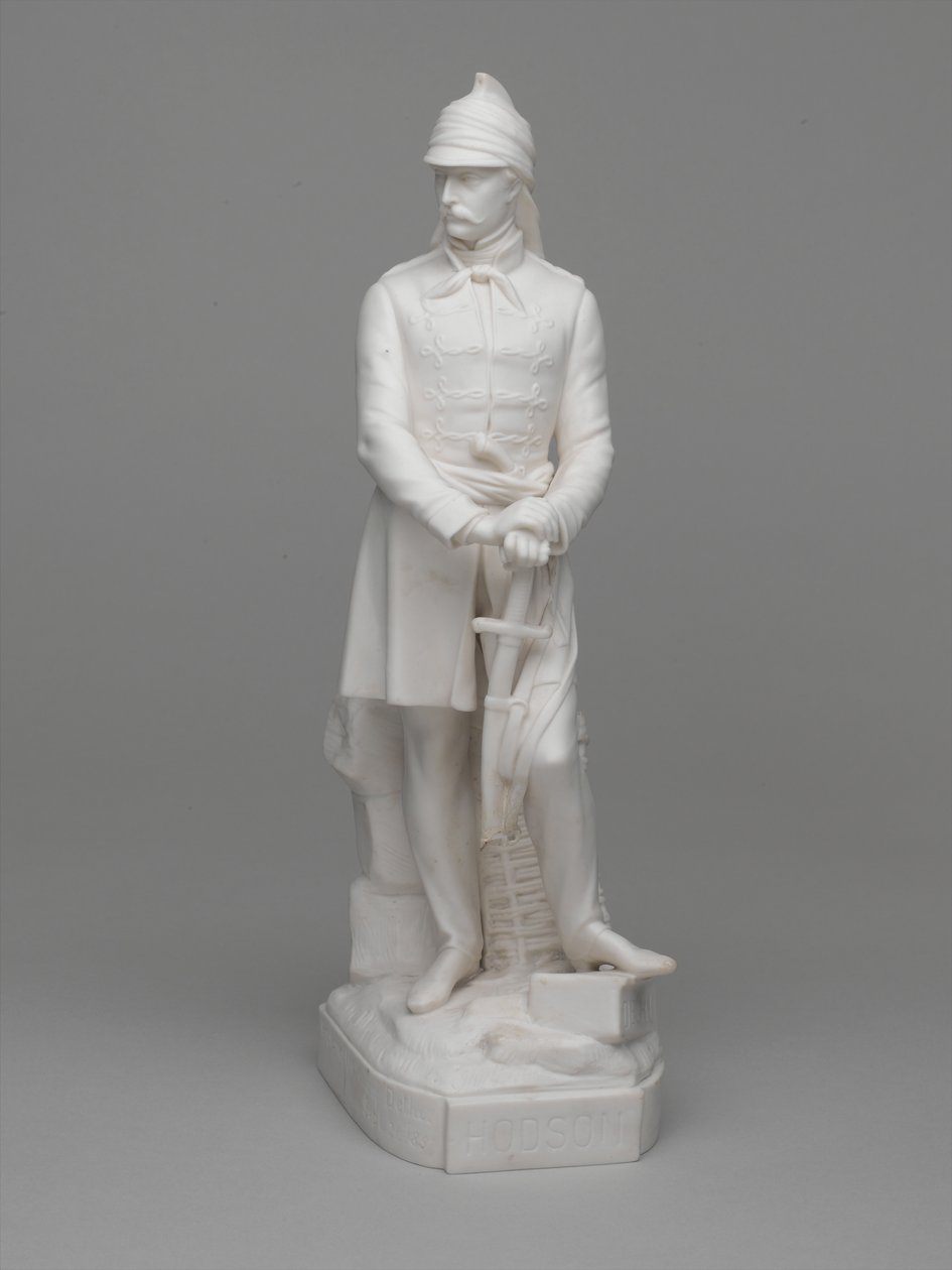 Estatueta Parian ware do Tenente (mais tarde Major) William Hodson de Ltd Mintons