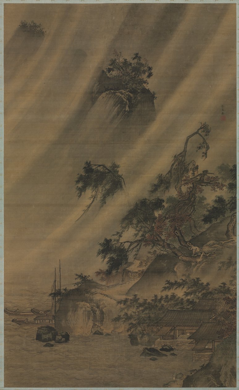River Village em uma tempestade de Lu Wenying