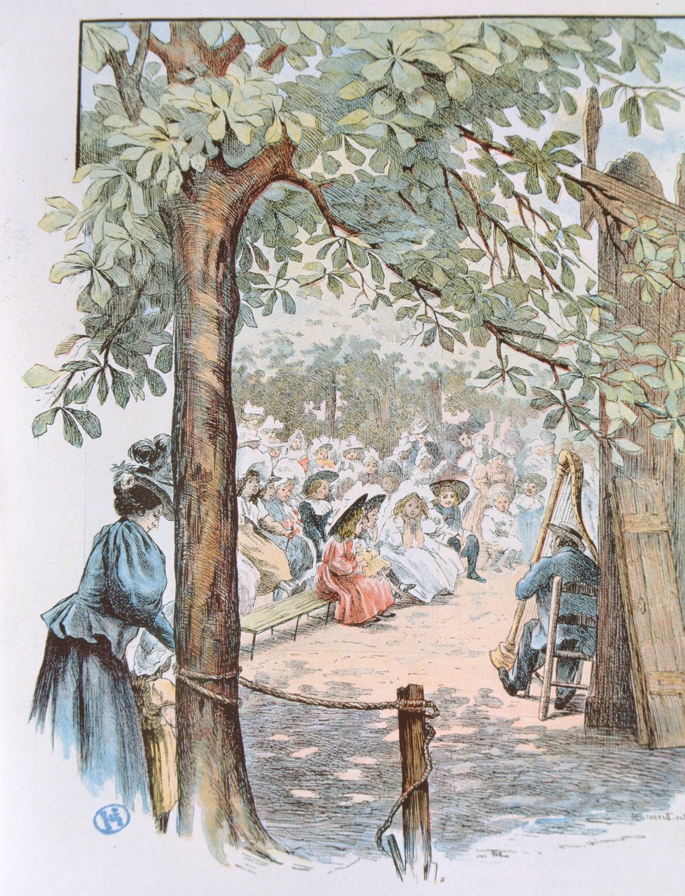 Show de marionetes nos Jardins de Luxemburgo, Paris de Luc Barbut Davray