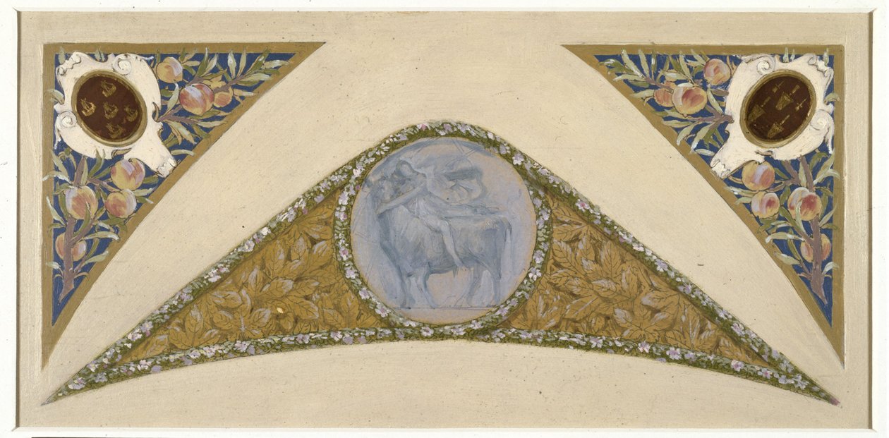 Esboço para a Escadaria Festiva do Hôtel de Ville de Paris: Touro, ca. 1888 -1898 (óleo sobre papel vegetal) de Luc Oliver Merson