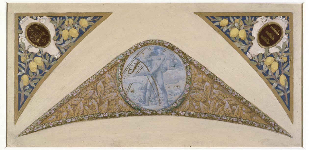 Esboço para a escadaria das Fêtes na Câmara Municipal de Paris: Cancro, entre 1888 e 1898 (óleo) de Luc Oliver Merson