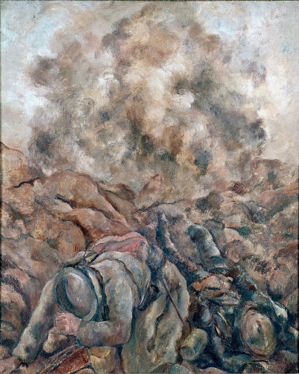 Primeira Guerra Mundial: "Au Front" Pintura de Luc Albert Moreau (1881-1948) 1914 Paris, Museu Nacional de Arte Moderna, Centre Georges Pompidou de Luc Albert Moreau