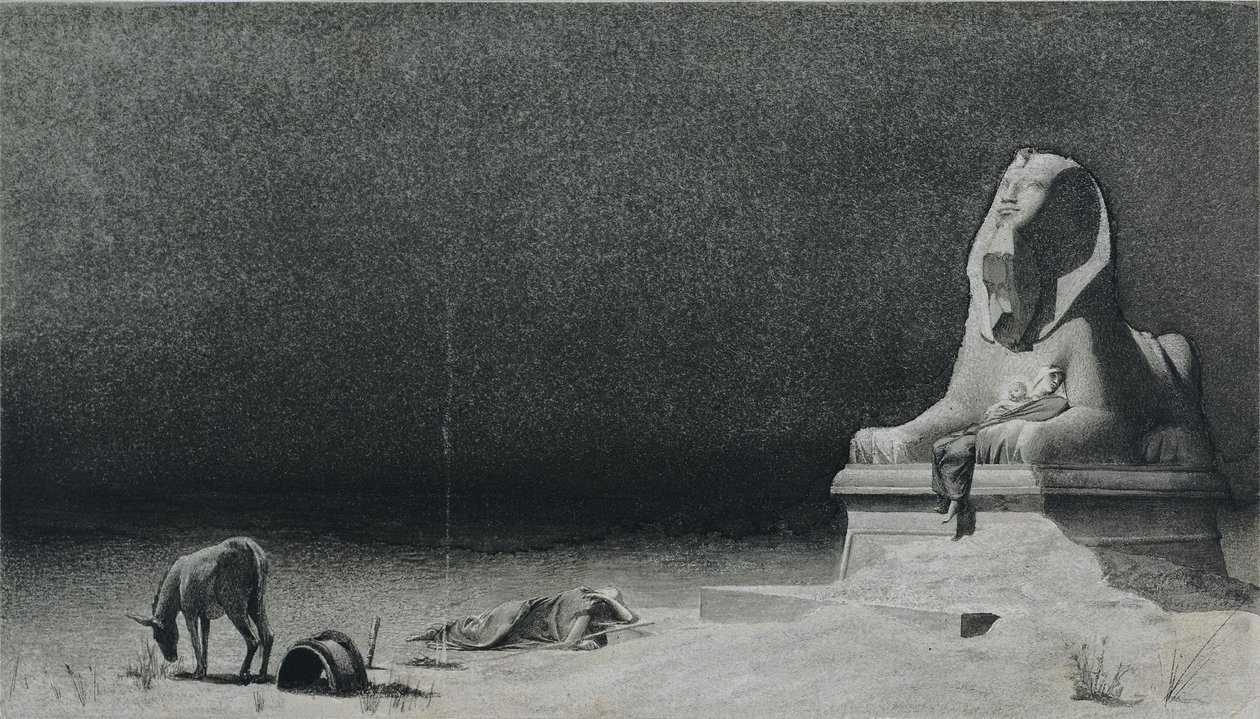 O descanso na fuga para o Egito (reto) de Luc Olivier Merson