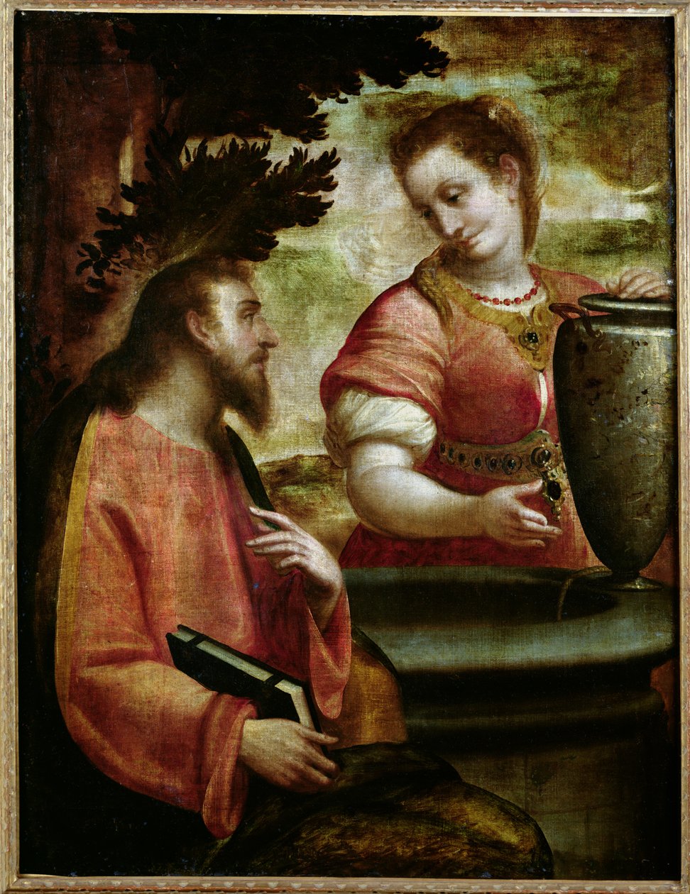 Cristo e a mulher de Samaria, c.1575-80 de Luca Cambiaso