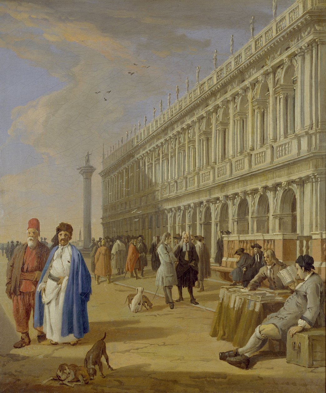 Veneza: A Piazzetta com figuras, século XVIII de Luca Carlevaris