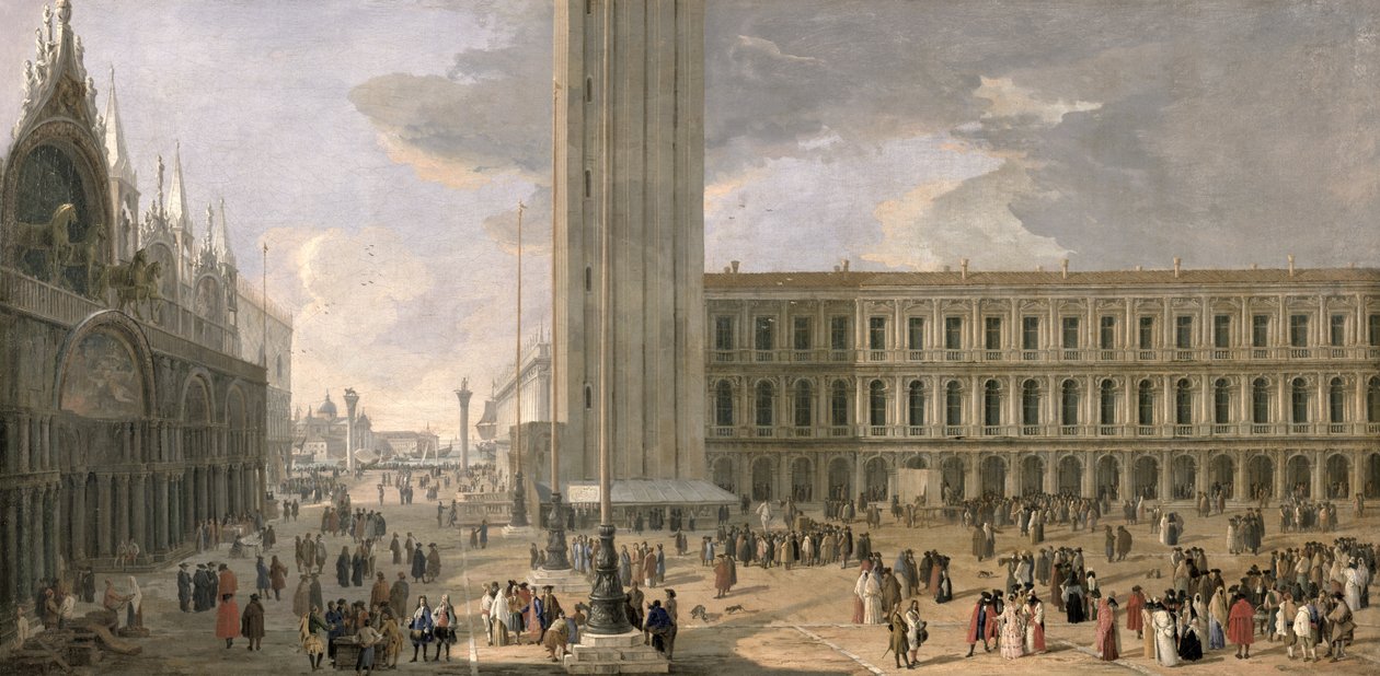 Vista da Piazza San Marco, Veneza, c.1726 de Luca Carlevaris