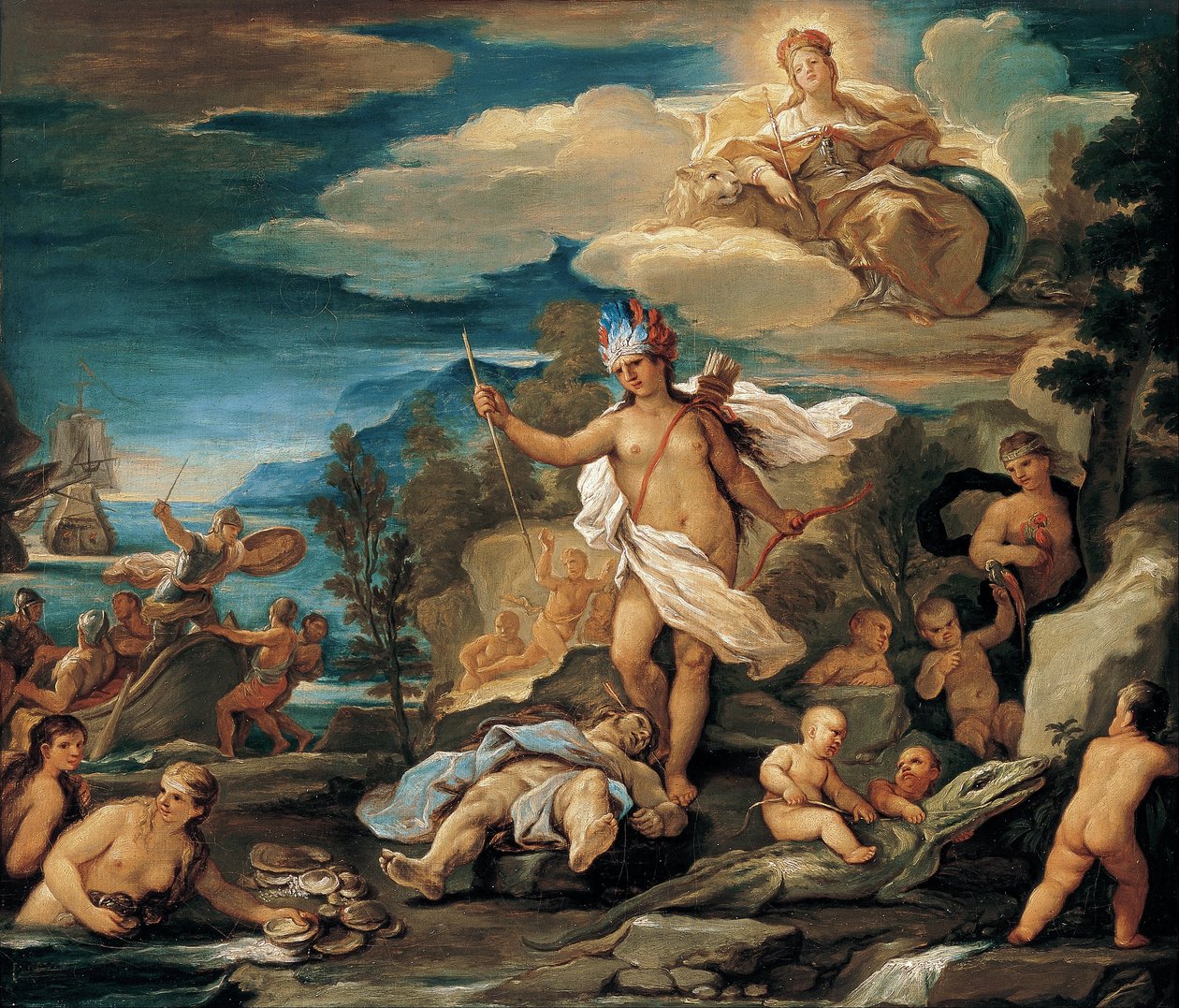 Série das quatro partes do mundo. América de Luca Giordano