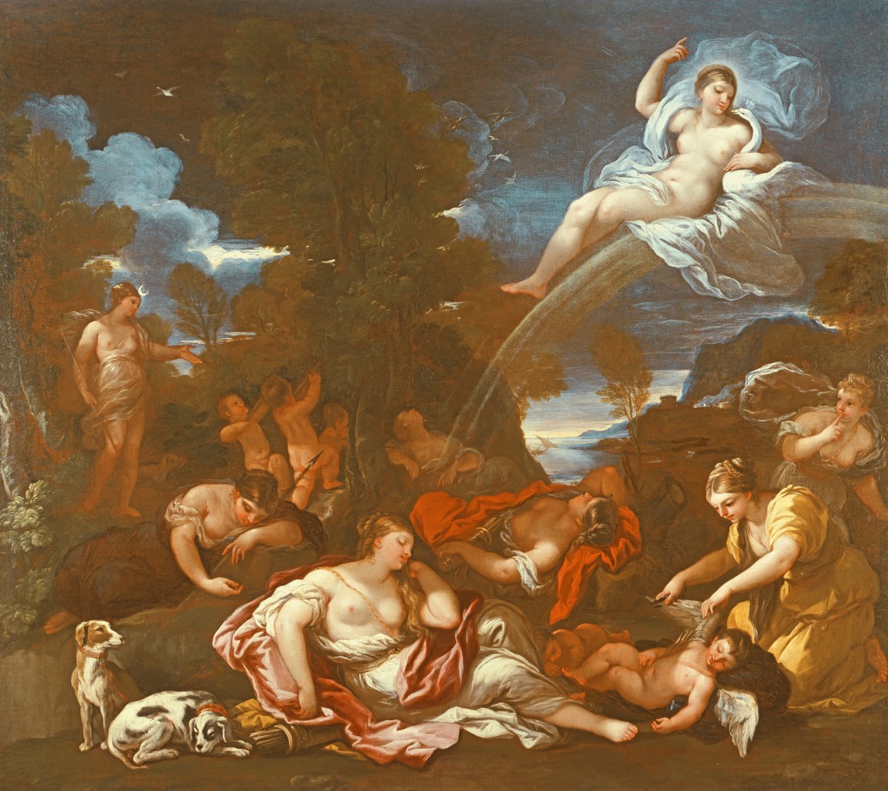 O desarmamento do cupido (óleo) de Luca Giordano