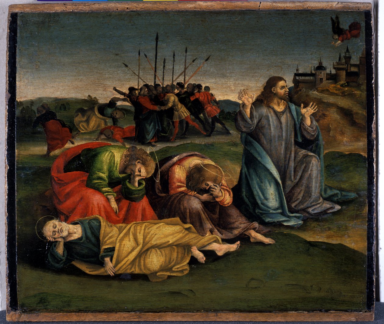 Cristo no Monte das Oliveiras, c.1507 (têmpera sobre madeira de choupo) de Luca Signorelli