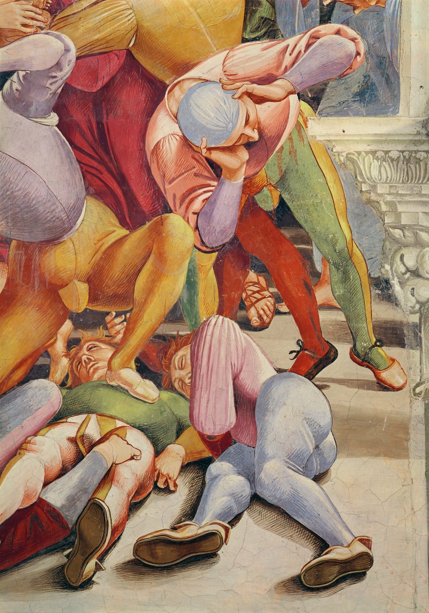 Detalhe dos Profetas e do Fim do Mundo, parede de entrada da Capela da Madonna di San Brizio, 1499-1504 (detalhe de 434199) de Luca Signorelli