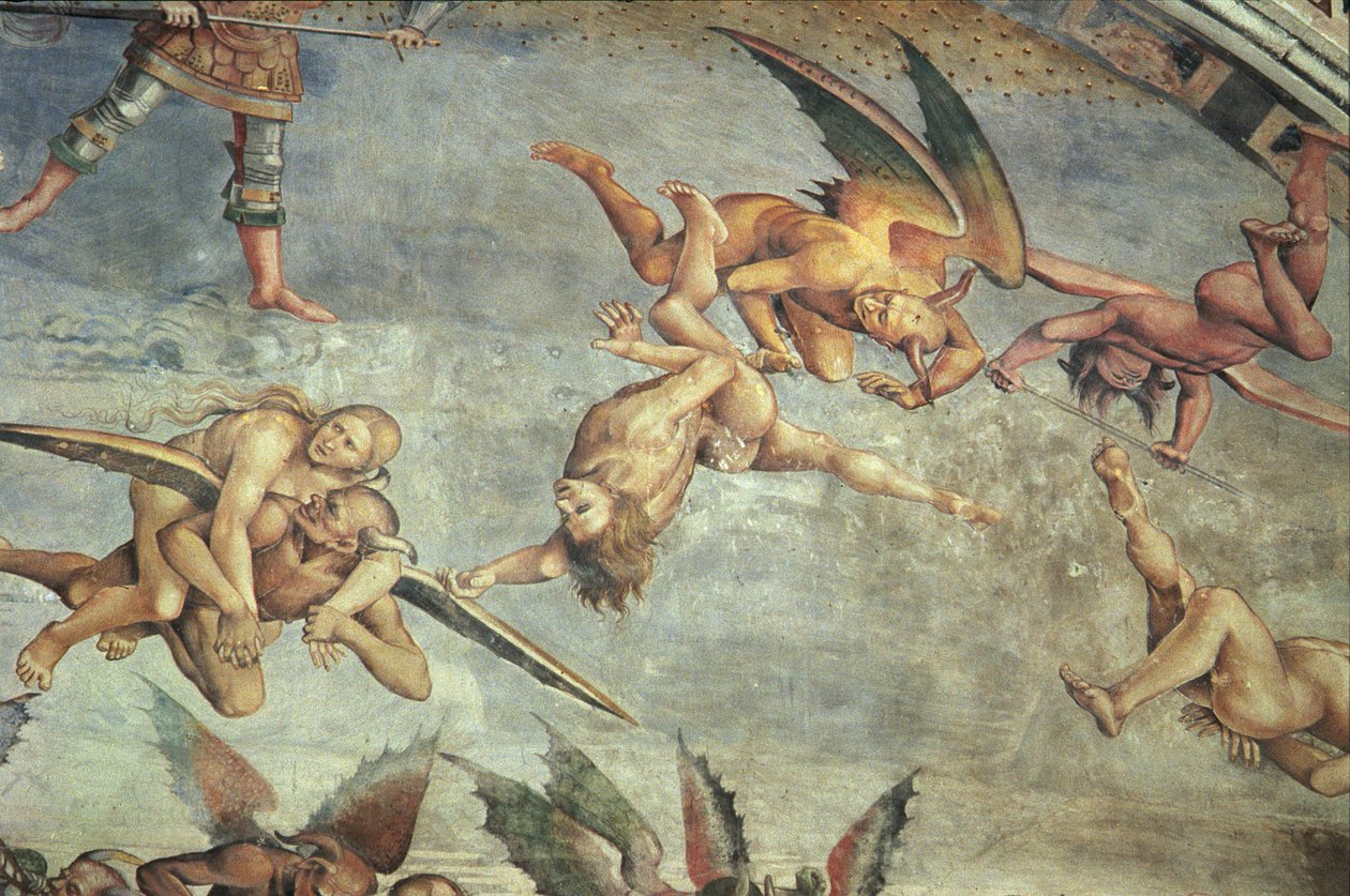 Diabos, do último julgamento (detalhe) de Luca Signorelli