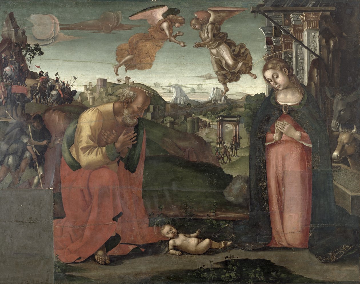 Natividade, 1667 (tempera no painel) de Luca Signorelli