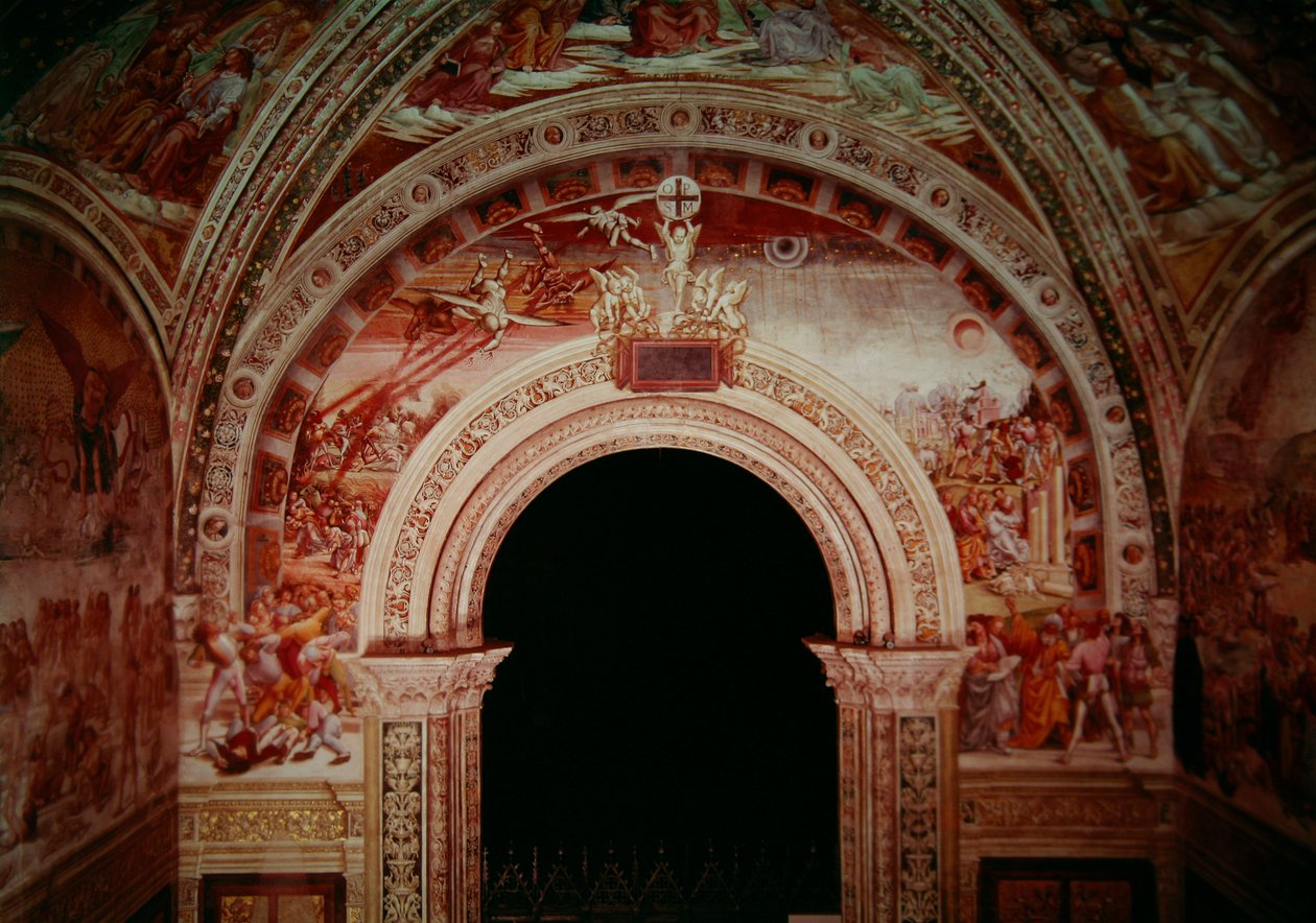 Profetas e o Fim do Mundo, parede de entrada da Capela da Madonna di San Brizio, 1499-1504 de Luca Signorelli