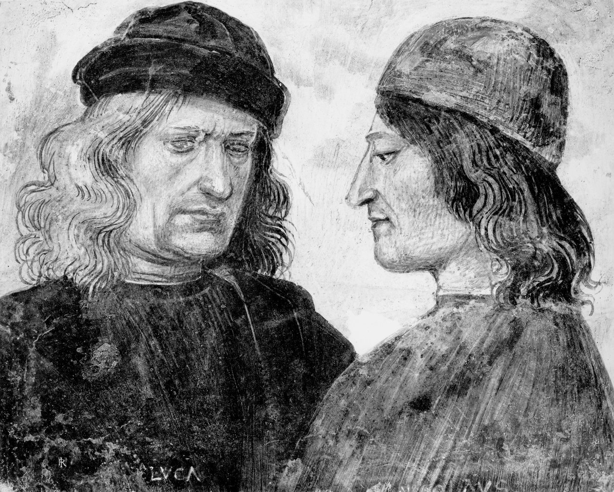 Auto-retrato com Niccolo Franceschi de Luca Signorelli