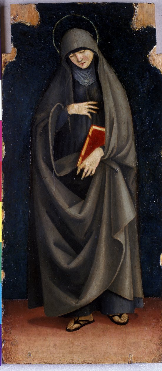 Santa Clara, c.1515-20 (têmpera sobre madeira de choupo) de Luca Signorelli