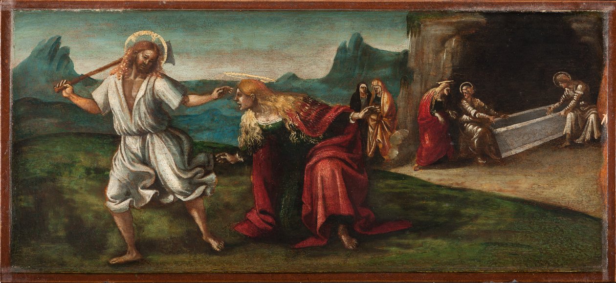 O Cristo ressuscitado que aparece para Santa Madalena, c.1514 (têmpera & óleo no painel de madeira) de Luca Signorelli