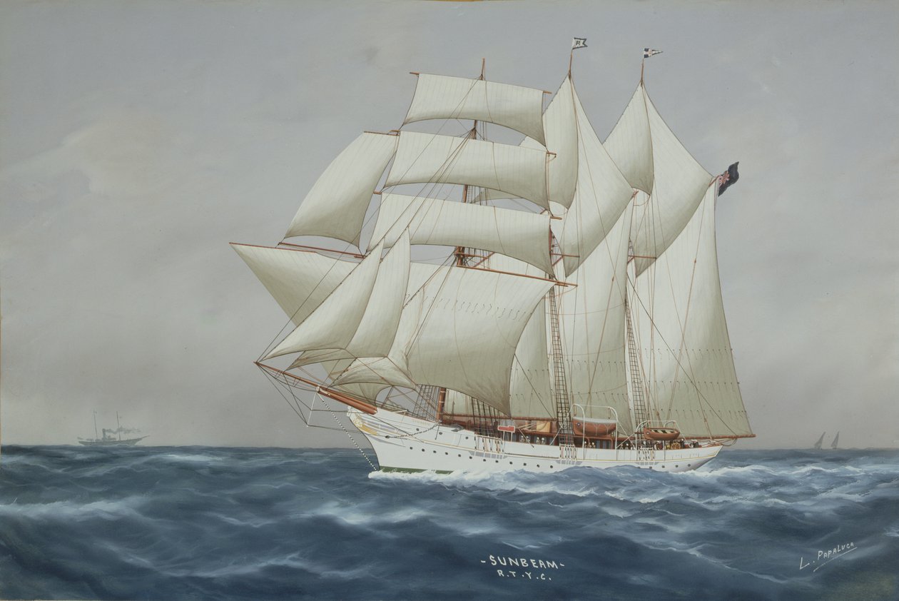 The Sunbeam under Full Sail (guache no papel) (ver 197336) de Luca Papaluca