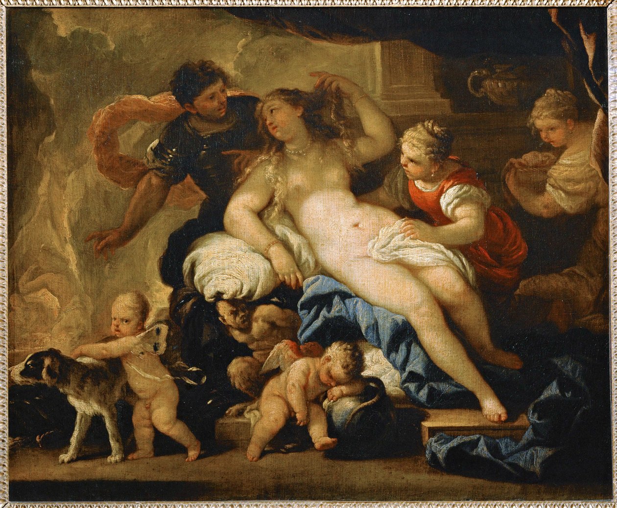 Mars et Venus dans la forge de Vulcain - Marte e Vénus na forja de Vulcano ... de Luca (circle of) Giordano
