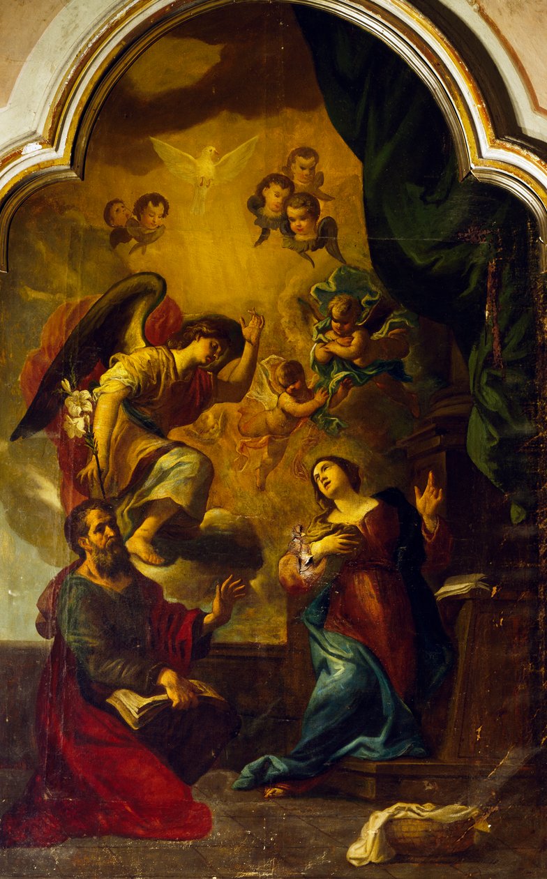 Anunciação, por Luca Cambiaso (1527-1585) de Luca Cambiaso