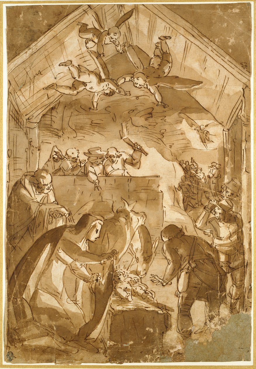 A Natividade, meados do século XVI de Luca Cambiaso