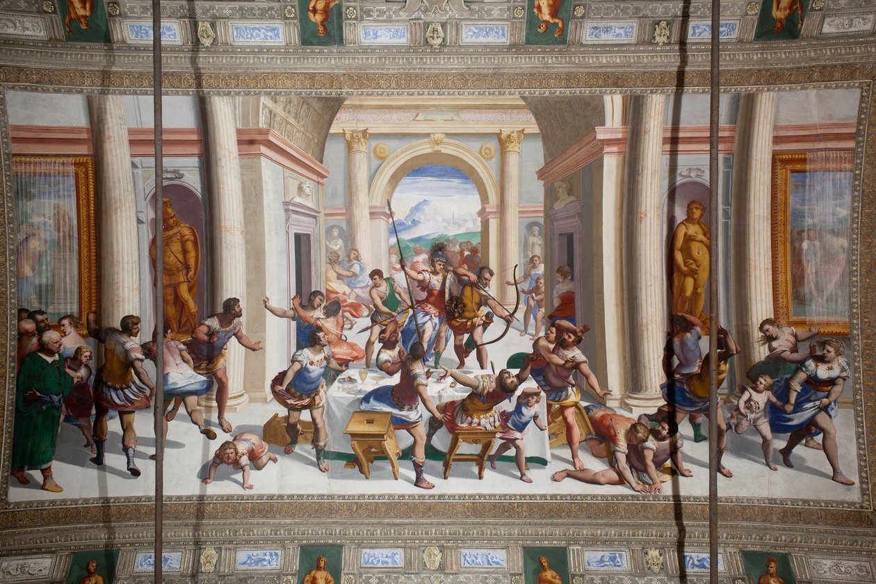 A história de Ulisses (o retorno), teto do Salone Cambiaso de Luca Cambiaso