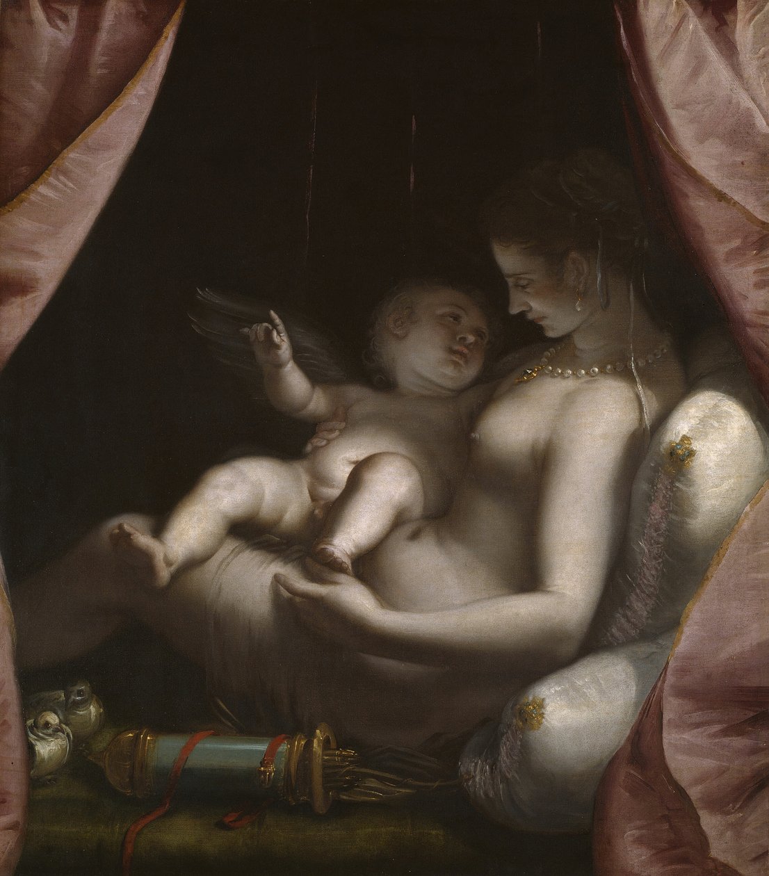 Vênus e Cupido, c. 1570. de Luca Cambiaso