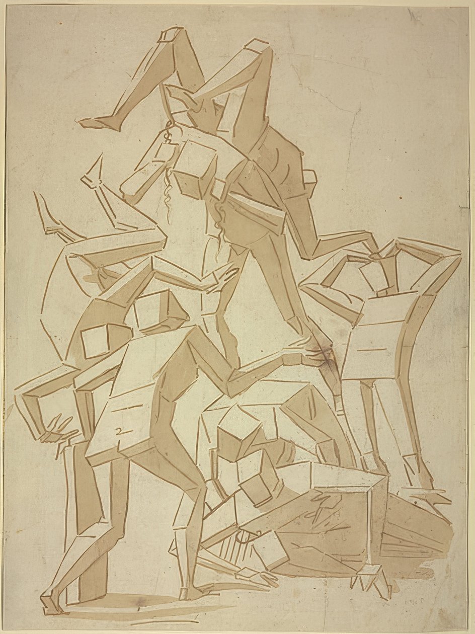 Figuras estereométricas em queda (cópia) de Luca Cambiaso