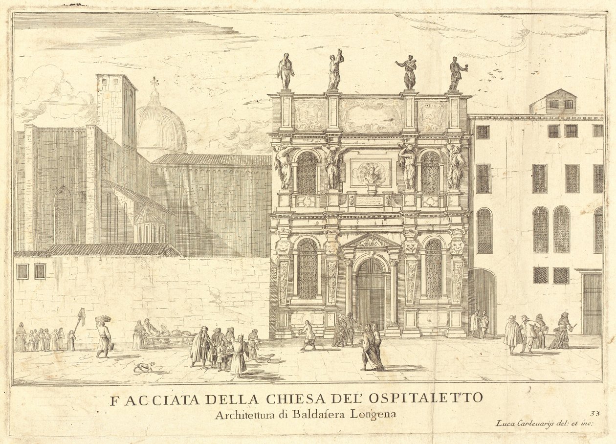 Fachada da Igreja Ospitaletto (ilustração 33) de Luca Carlevariis